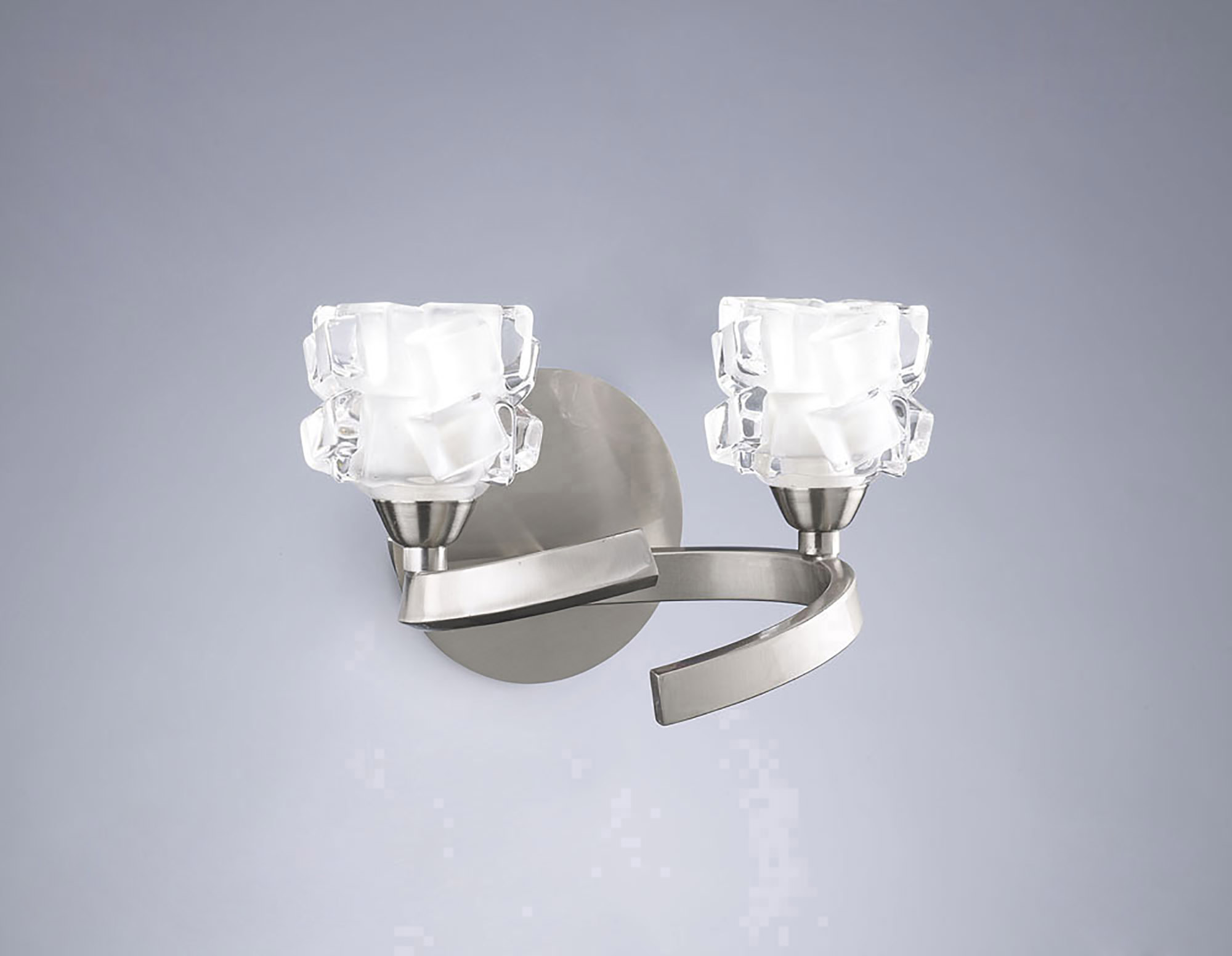 Ice Satin Nickel Wall Lights Mantra Armed Wall Lights Ice Satin Nickel Wall Lights Mantra Armed Wall Lights
